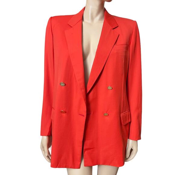 Burberry Vintage 70s Blazer Sz Large Gold Buttons Closure 100% Wool Fully Lined - Picture 1 of 13